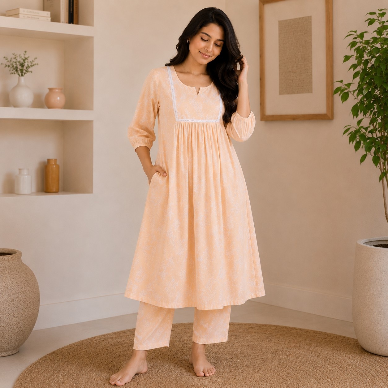 Peach Blossom Maternity Co-ord Set